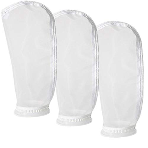 HRTFILTERS Nylon Mesh Monofilament Filter Socks Bag 400 Micron 4 Inch Ring by 14 Inch Long Aquarium Sump Water Filter Bags