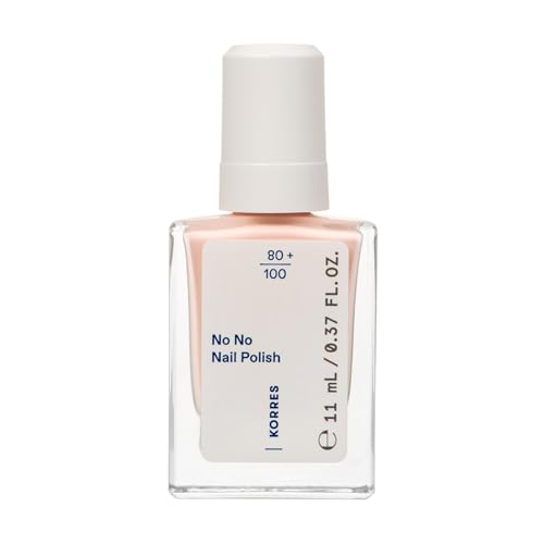 KORRES No No Nail Polish 20 Peach Blush: esmalte de uñas vegano 10-Free con efecto gel, alto poder cubriente y brillo brillante, resistente a las grietas, 11 ml