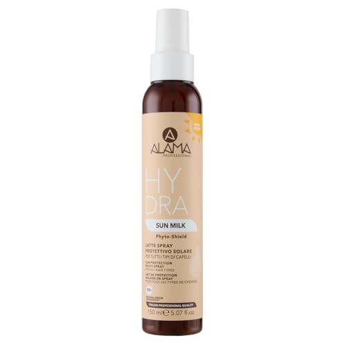 A ALAMA Professional Alama Hydra Latte Spray Protettore Solare Capelli, Termoprotettore, Setificante e Salva-Colore con Filtri UV Naturali Anti-Inquinamento, 150 ml