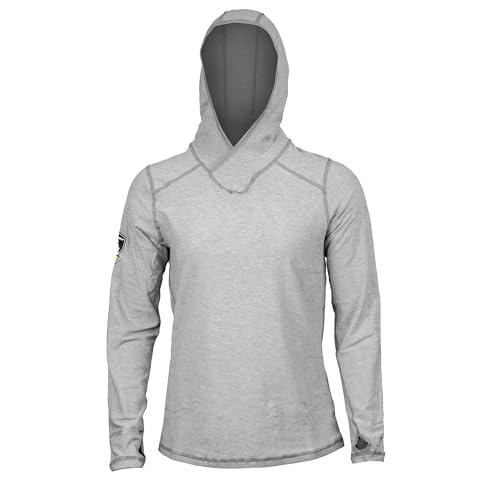 Dragonwear Women's FR Shirt with Hood Pro Dry Tech 6.2oz UPF 50+ UV Protection CAT 2 and Arc Rated NFPA 70E Certified (US, Alpha, X-Large, Regular, Regular, Gray)
