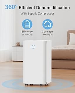 Dehumidifier, dehumidifier for Basement, Bedroom, Bathroom, with 3 Working Modes, Auto Shut Off, Sleep Mode, 24H Timer, 75 OZ Water Tank, Smart Control, Dehumidifiers for Home with Drain Hose (White)
