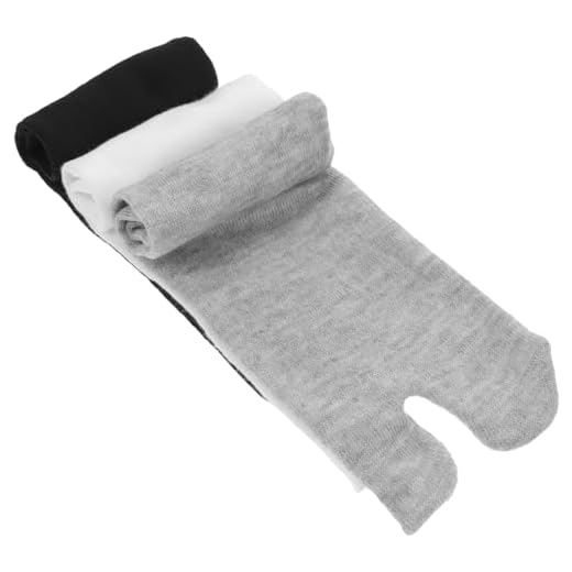 Beavorty Meias Tabi Toe 3 Pares De Meias Tabi Unissex De Algodão Com Bico Dividido Sandálias Para Chinelos Tênis Botas Homens E Mulheres (Preto Branco E Cinza)