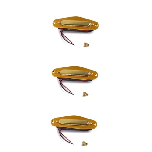 GOOHOCHY 3個 ギターピックアップ シングルコイルピックアップ アコースティックギターアンプ アルニコ5 エレキギター部品 ラッパ楽器 エレキギターの Golden