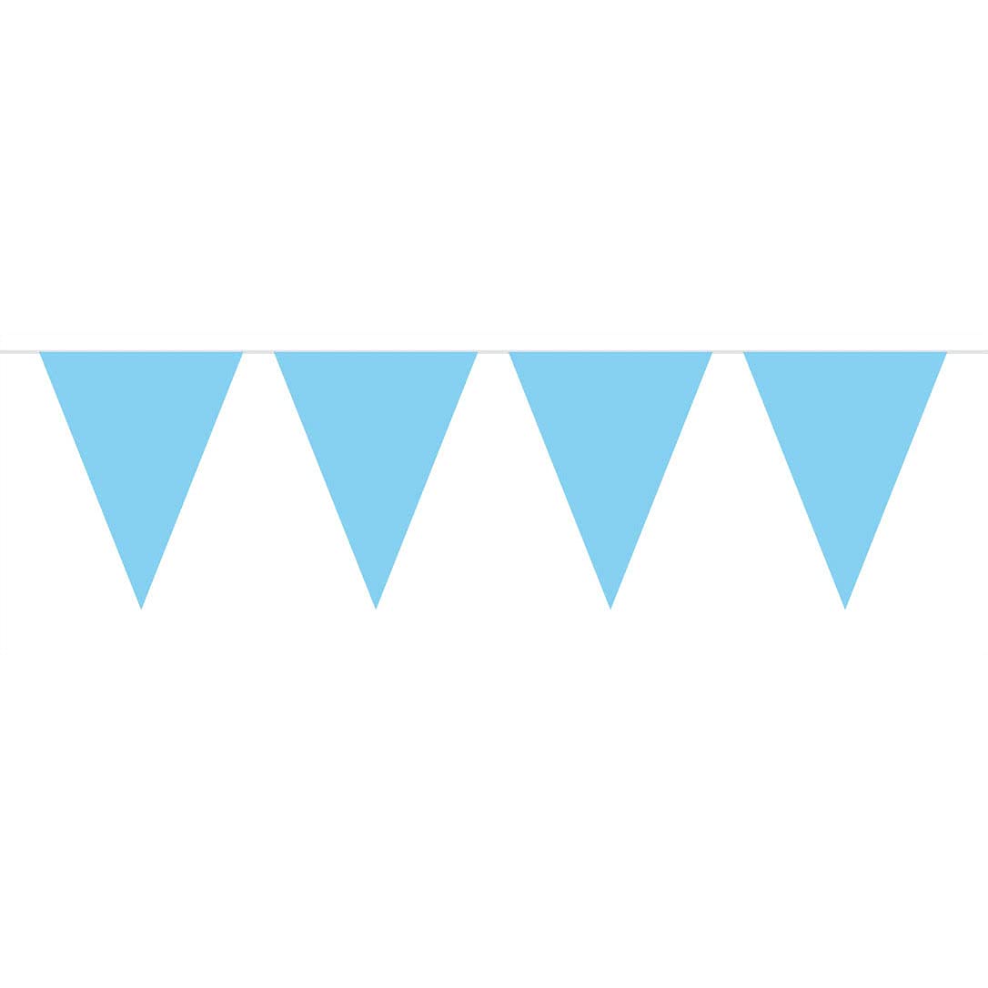 Bunting XL Baby Blue 10 metres long, Triangle Flags, Plastic — image 1