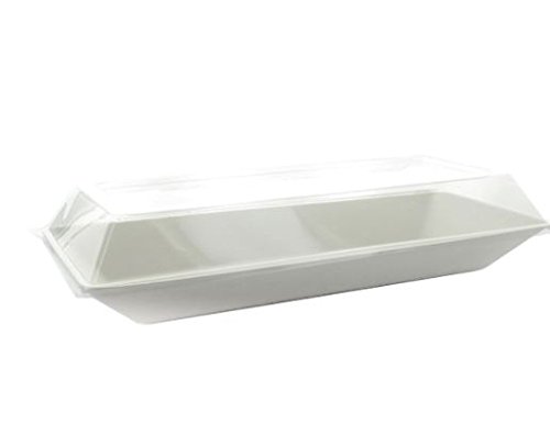 Eco-Design Sugarcane Rectangular Dish (Case of 400), PacknWood - White Disposable Plates (10.2" x 5.1" x 1.1") 210ECOD2724