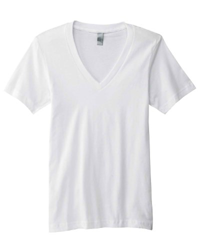 Canvas 3105 Unisex Jersey Short-Sleeve Deep V-Neck T-Shirt - White - L