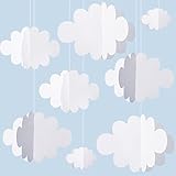 8 Pcs 3D Cloud Decorations Hanging Clouds for Ceiling Cloud Party Decorations Felt Fake Cloud...