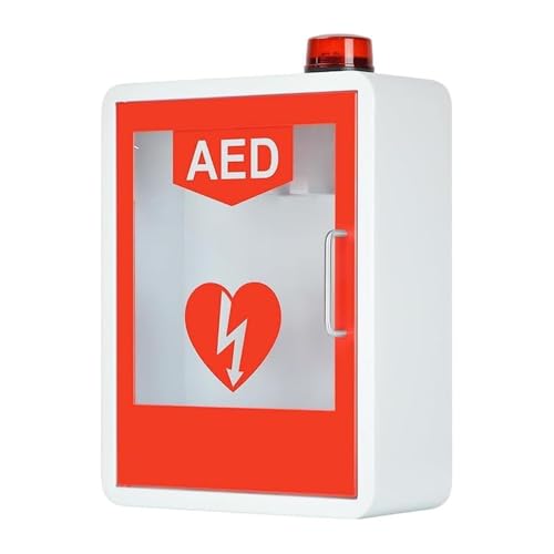 Armario para desfibrilador AED en gimnasios y oficinas con estantes