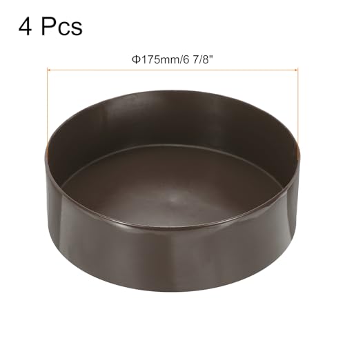 Image of uxcell 4pcs Rubber End Caps 175mm(6 7 /8 Inch) ID x 80mm(3 1 /8 Inch) H Vinyl Round End Cap Cover Screw Thread Protectors Brown