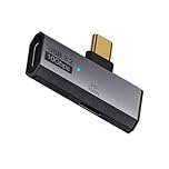 QIANRENON PD100W USB C 1 to 2 Adapter 10Gbps USB Type C 1 Male to 2 Female 90° Angle Connector USB C Headset Charging 2 in 1 Simultaneous Charge Data Transfer, for Smartphone Tablet Steam Deck