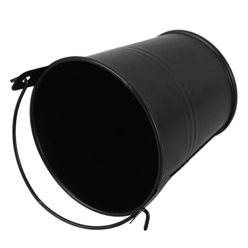 NUOBESTY Secchio per Grasso e Olio da Barbecue in Metallo Nero 7,7x7,5x5,6 Cm, Raccogli Gocce per Griglia Outdoor, Utensile Resistente per Cucina all’Aperto e Picnic