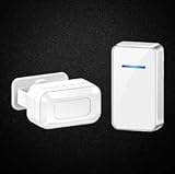 WIYETY Kabelloser Durchgangsmelder Türklingel: Funkalarmanlage mit 45 Klingeltönen 5 einstellbare...