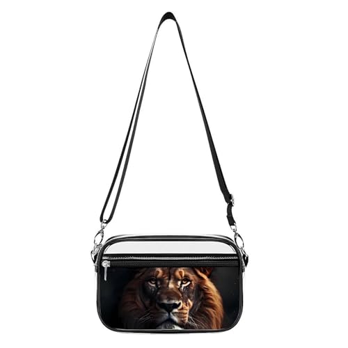 Animal King Lion Clear Stadium Bag Mini Crossbody Bag Anti-Theft Side Shoulder Bags Messenger Bag Unisex