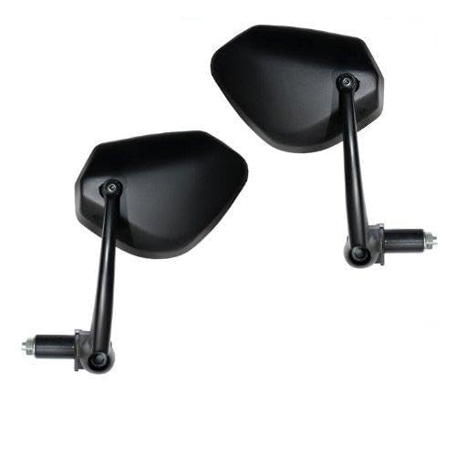 COPPIA SPECCHIETTI 22 MM MANUBRIO MOTO BAR END FAR NERI OMOLOGATI