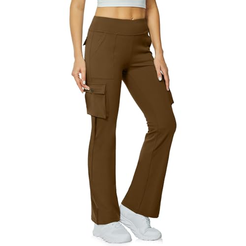 Pantalon cargo pour femme coupe ajustée en coton idéal pour le yoga et le quotidien