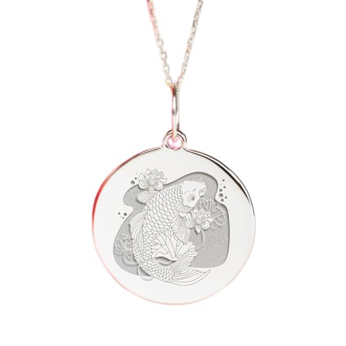Collier carpe koï en argent 925 fait main LKBEADS, un bijou ciselé délicat et unisexe