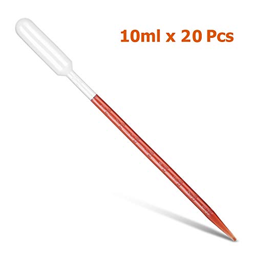 10 Pipette Contagocce In Vetro Con Tappo In Gomma Rossa – Per Laboratorio E Fai Da Te