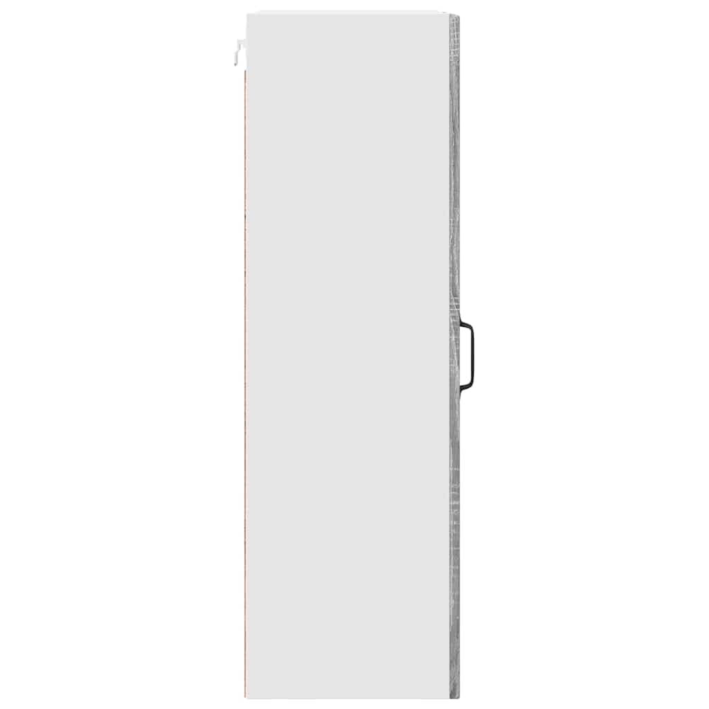 Wandschrank Porto Graues Sonoma Holzwerkstoff 50 x 31 x 100 cm mit 3 Regalen und Tür, moderner Hängeschrank für Küche, Stauraum und Aufbewahrung, ideal als Vorratsschrank und Beistellschrank
