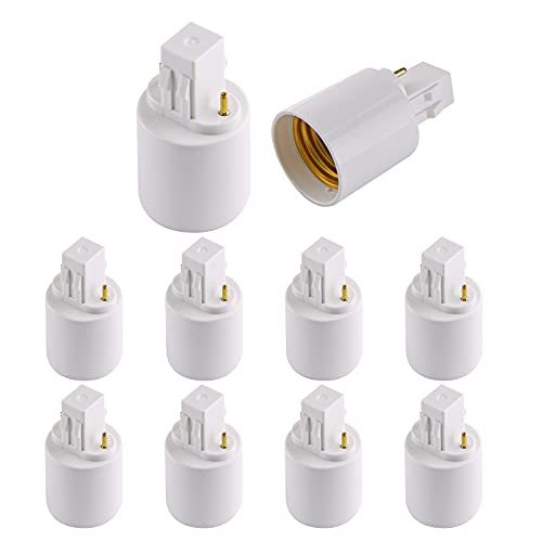 PHITUODA 10 Stück Gx23 auf E26/E27 Sockel Adapter, Gx23 auf E27 Lampensockelhalterung, 2-poliger Lampensockel, Konverter LED-Zubehör Cover