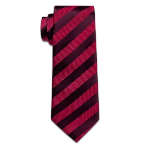 Image of YourTies Striped Ties for Men Classic Woven Silk Necktie with Handkerchief Cufflinks Set Formal Business Party Wedding