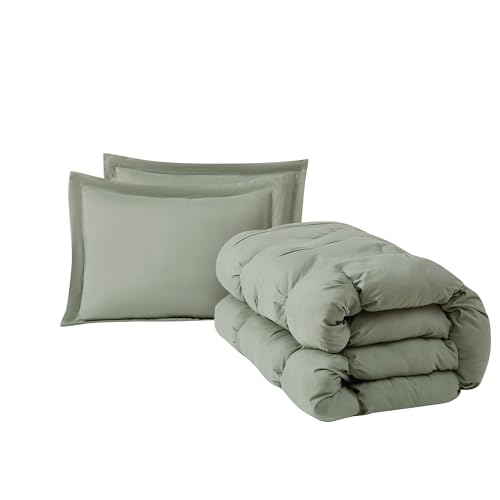 TRULY SOFT Oversized Puffer Green King 3 Piece Comforter Set, Solid Color Themed, Oeko-TEX Certified Confidence by TRULY SOFT - Image 3