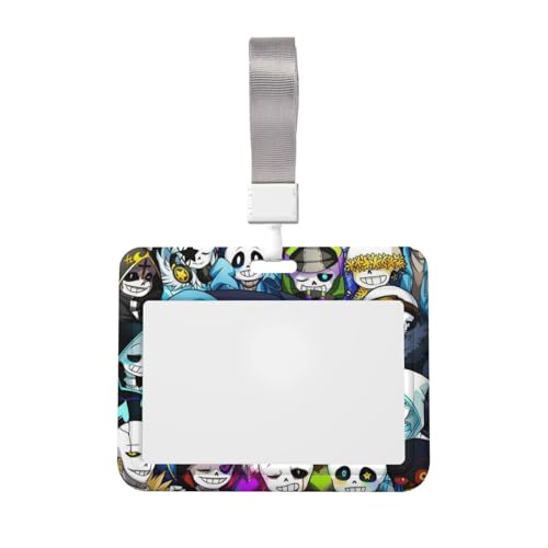 アンダーテール パスケース 定期入れ Idカードケース 横型 かわいい ネームホルダー ネックストラップ 社員証 ケース クリップスト リール付き