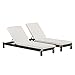 Outsunny Set 2 Lettini da Giardino Cuscino Imbottito Regolabile su 6 Livelli in Rattan 196 x 65 x 22 cm Bianco