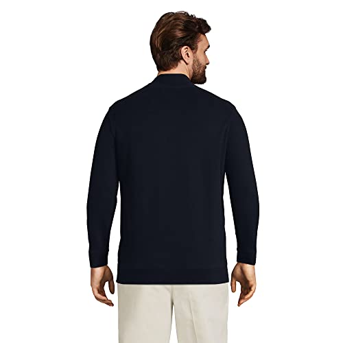 Lands' End Mens Bedford Rib Quarter Zip Sweater Radiant Navy Regular Medium #TOP1