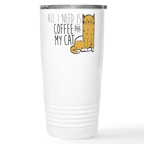 CafePress All I Need Is Cof 16 Oz Stainless Steel Travel Mug 20 oz. Insulated Stainless Steel Coffee Tumbler