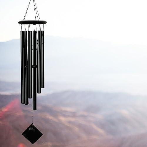 Woodstock Chimes Pluto Wind Chime for Outside 37" Black Wood Medium Tone Sound for Outdoor Garden, Patio, Porch Decor Gifts, Encore Collection, DCKK37