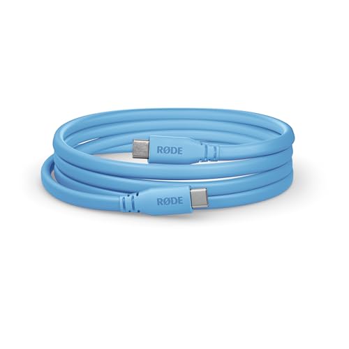 Câble plat RØDE SC17 USB-C vers USB-C bleu de 1,5 m à blindage renforcé contre les interférences