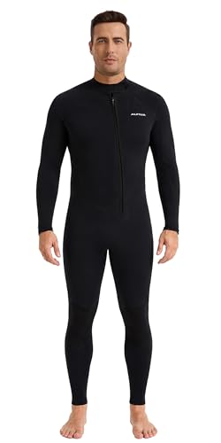 Image of Mens 5mm Full Wetsuit Ultra-Stretch Neoprene Surfing Diving Suit | GBS Seams Thermal Full Wetsuits for Men, Neoprene Front Zipper for Surfing, Swimming, Diving, Snorkeling