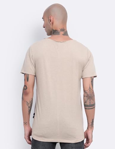 Image of Men's Cotton Scoop Neck T-Shirts, Regular Fit Tshirts Melange Scoop Neck T-Shirt