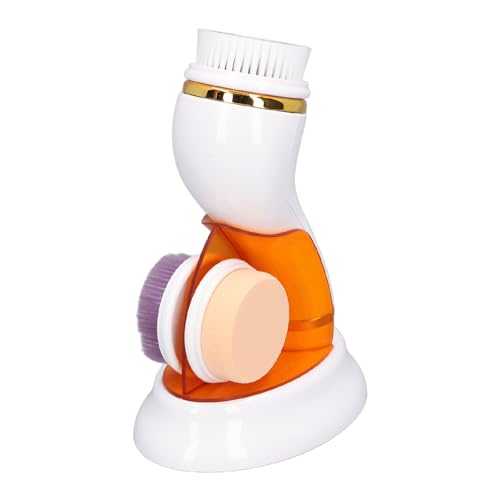Escova de limpeza facial, esfoliante facial com 3 cabeças, escova de limpeza à prova d'água de rota