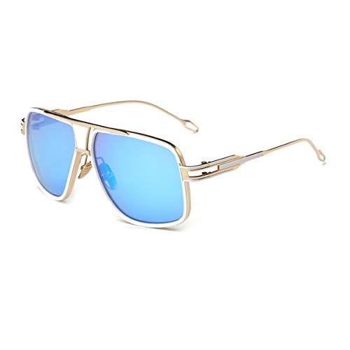 Image of Dollger Sunglasses for Men Oversize Classic Black Shades Goggle Retro Gold Alloy Frame Sun Glasses