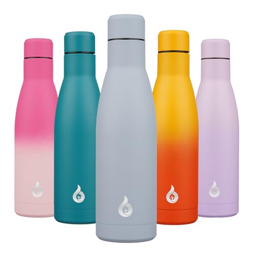 Image of BJPKPK Insulated Water Bottle 17oz Stainless Steel Water Bottles Dishwasher Safe Metal Thermal Keep Cold and Hot,Mist Grey