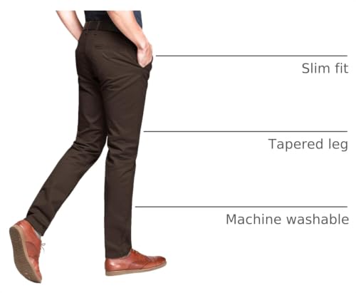 Image of Match Mens Regular-Fit Casual Flat Front Chino Pants