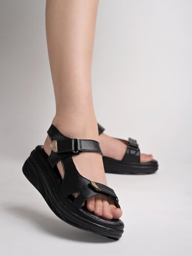 Image of Shoetopia Women's Comfort Sandals | Lightweight Orthopedic Wedge Sandals with Adjustable Straps & Cushioned Sole for Casual Daily Footwear