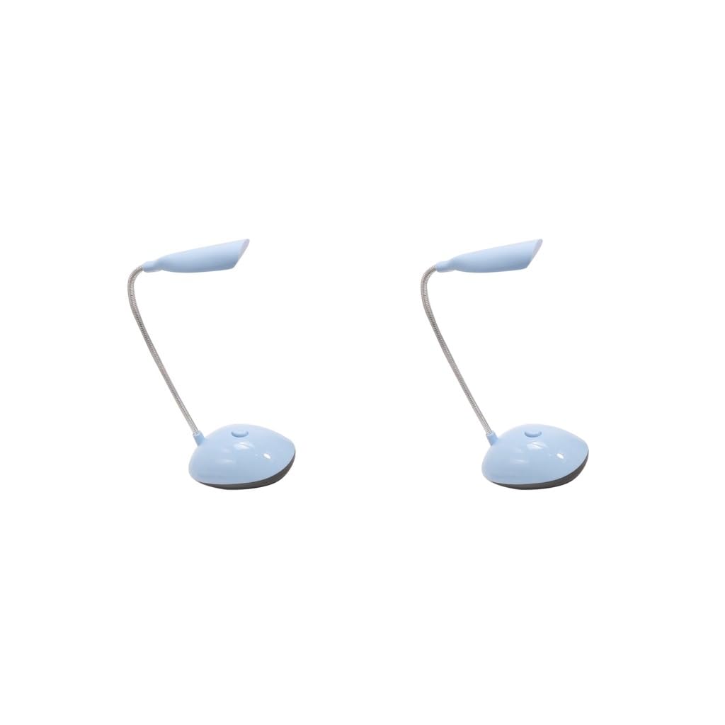 2 Set LED Desktop Lamp Flexible Foldable Eye Protection Table Lamp Students Books Reading Light, Blue
