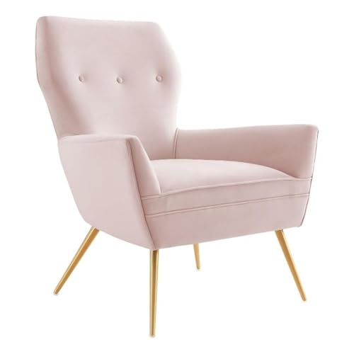 Sillón Retro Glam Terciopelo Rosa miniatura 1