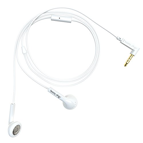 Happy Plugs Earbud - Auriculares de botón (3.5 mm, micrófono Incluido,10 MW), Color Blanco
