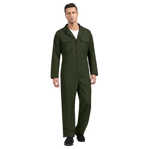wyefeu Navy Blue Jumpsuit for Men,Adult Coveralls Costume (Green, L)