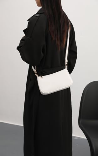Image of Shoulder Bag for Women Retro Vegan Leather Classic Clutch Tote HandBags Purses with Zipper Closure