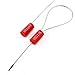 Steel Security Cable Seals Metal Numbered Security Tags Tamper Proof Pull-Tite Container Trailer Seal Ties Straps (Red, Pack of 100pcs)