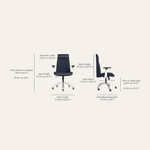 Image of Interio by Godrej Thrill Executive Full Back Leatherette Executive Chair