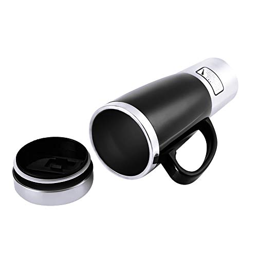 Hervidor eléctrico de coche 12V 450ml taza térmica negra miniatura 6