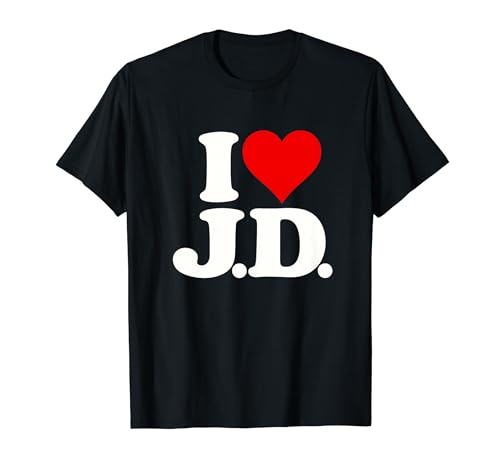 I LOVE HEART J.D. JD J D INITIALS MONOGRAM T-Shirt
