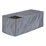 Qualoramall Graue Oxford-Abdeckung für Terrassen-Aufbewahrungsbox mit Reißverschluss oben und winddichten Riemen für Outdoor-Deckboxen, Rattan-Möbelschutz, Größen S, M, L (M-129,5 x 58,4 x 71,1 cm)