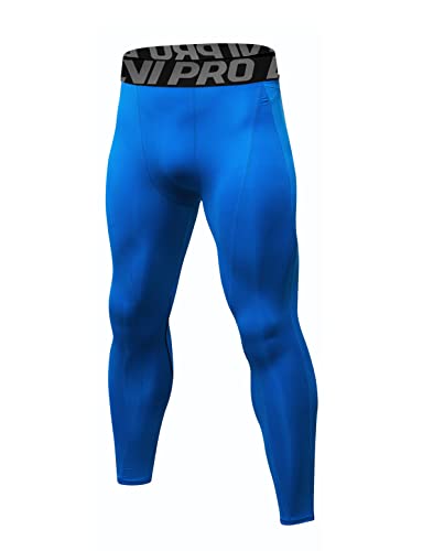 LNJLVI Leggings Mallas Hombre Deporte para Running Fitness Pantalón de Compresión (Azul-A,M)