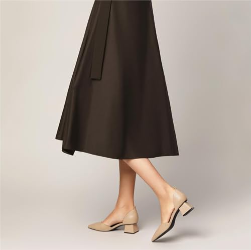 Arromic Women's Pumps Pointed Toe Chunky Closed Toe Block Low Heels Dress Shoes Comfortable Casual Office Three-Way Wear Ankle Strap Pumps Shoes4